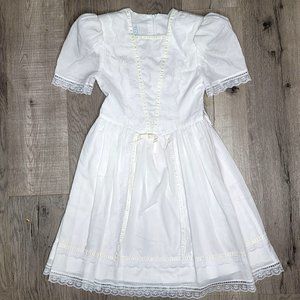 Gunne Sax vintage Jessica McClintock 70/ 80s bridal day wear victorian dress lac